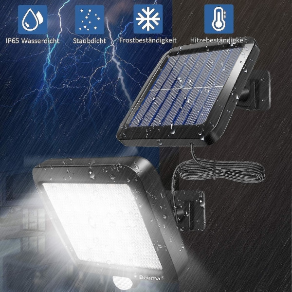 Solcellslampor för utomhusbruk, 56 LED-solcellslampor 120 Super Bright solcellslampor med rörelsesensor, IP65 vattentät trädgårdssäkerhet