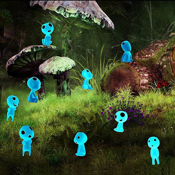 10 st Luminous Dekoration Trädandar Mikrolandskap Figur Ornament Utomhus Glödande