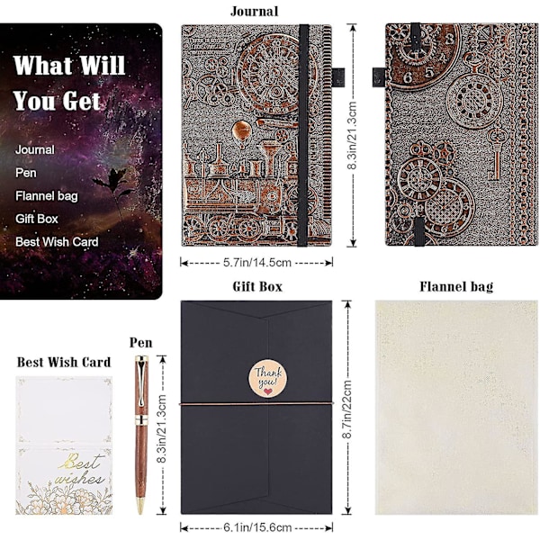 Läderjournal Vintage Notebook med penna