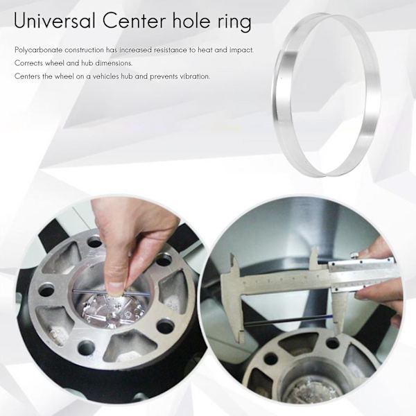 4 stk. Universelle Aluminiumsnavringer Hjulsett 74,1 mm Ytre Diameter 72,6 mm Indre Diameter