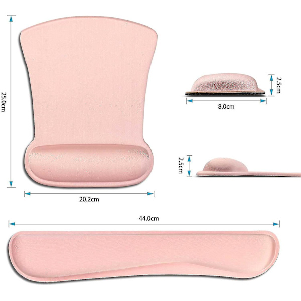 Ergonomisk Musmatta Med Gelkudde Tangentbord Handledsstöd Musmatta & Tangentbord Handledsstöd Set Rosa