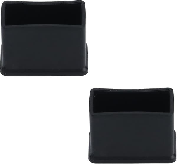 12-pack 15 x 30 mm svarta rektangulära gummifiltskydd för bord eller stolsben
