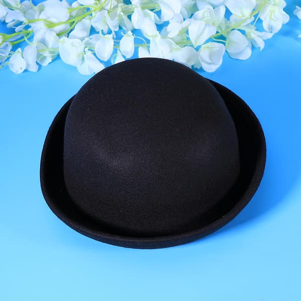 Dame & Pige Roll-up Brim Wool Dome Hat Bowler (Vinrød)