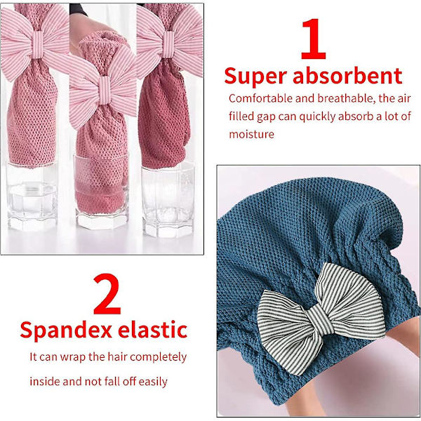 Mikrofiber Hår Tørre Hat Til Hår Hurtig Tørring Blød Hår Turban