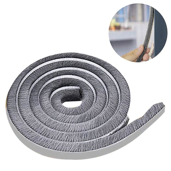 Børstesel Weatherstripping for Vinduer og Dører, Selvklebende Stripe