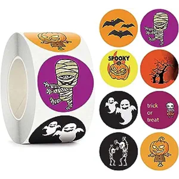 Halloween-forseglingssticker, Halloween-skumle klistremerker Halloween-karakterklistremerker DIY-konvoluttforseglinger Baketikett Paster Sirkelansiktsklistremerker for Hallo