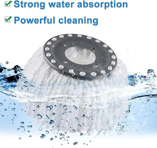 2023 - 3-pak Moppehode, Mikrofiber Swivel Mop Refills, 360° Svingbar Rund Moppehode