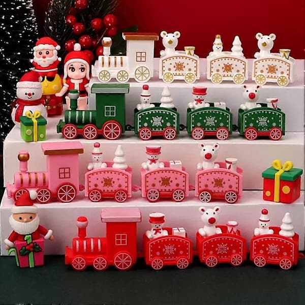 Julekagepynt Ornament Plug-in Minitog Ny: U7W4 Red 1pcs