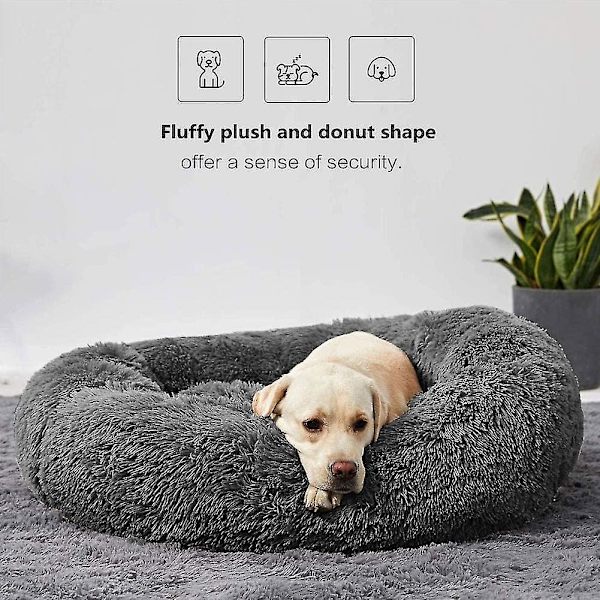 Rundt Calm Donut Hug Hundebed, Seng Vaskbar Rund Pude Kæledyrsseng