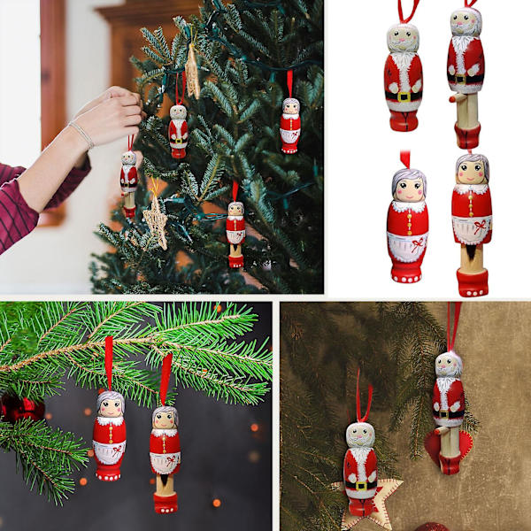 Rolig Jultomte-Hängare, Julpynt, Julkulor, Rolig Jultomte i Trä, Personliga Juldekorationer, Unik