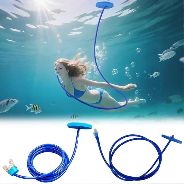 Full tørr snorkel med flytehode, langt utskiftbart undervanns pusterør for voksne svømming dykking strøm camping vannsport C