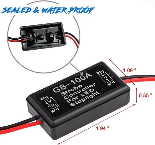 9-30V Blinkende Strobe Blinkende Controller Blinkende Modul til LED Bremslys Hagestoplys Høj Montering/3. Bremslys - 2Pack