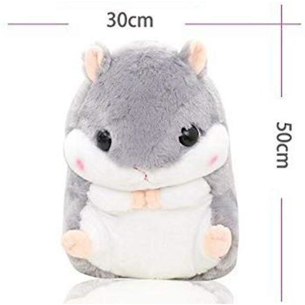 Sød hamster, der gemmer en pude og et blødt tæppe indeni, sød pyntepude 50*30, tæppe 1*1,7 m mørkebrun