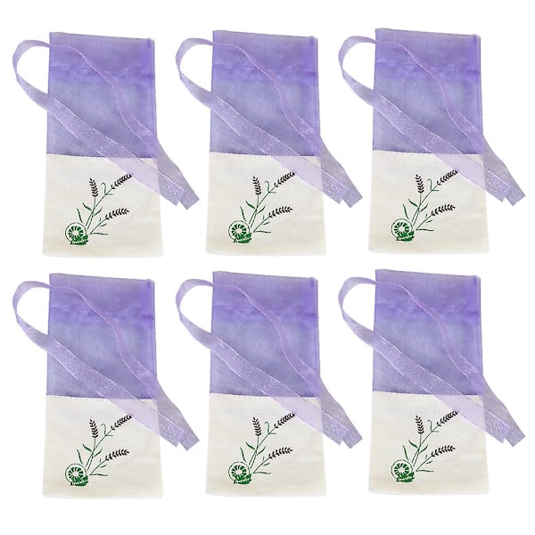 6 stk. Lavendel Duftende Sachets Bomuldssachetposer Lavendel Pungposer Lavendel Sachet