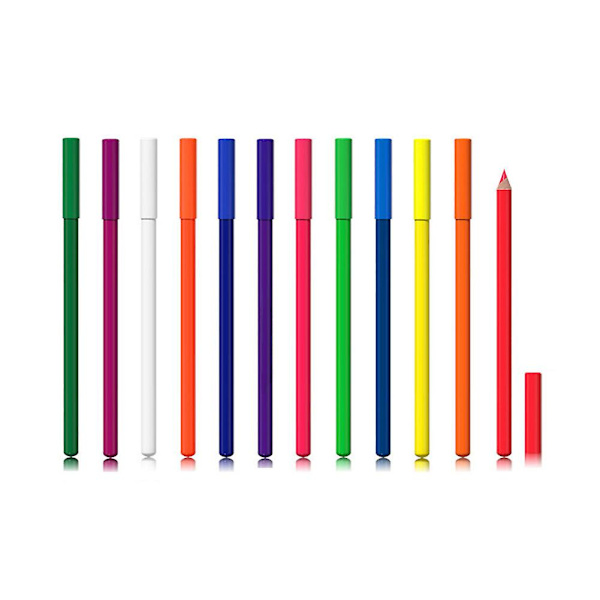 12-osainen värikäs eyeliner-kynäsarja teroittimilla, vedenpitävä tahraamaton fluoresoiva värikäs eyeliner-kynäsarja 2 teroittimella