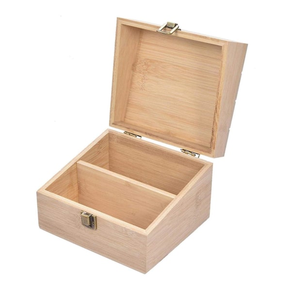 Bambu Wood Recept Box med 50 kort Multifunktionellt handgjord case Praktiska köksredskap