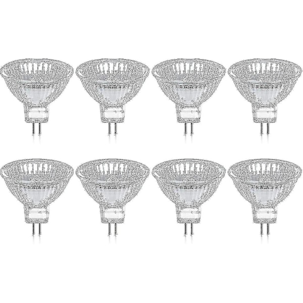 8 kpl halogeenivaloa Gu5.3 Mr16 35w 12v himmennettävä - lämmin valkoinen 2800k, 400 lumenia, lasikansi
