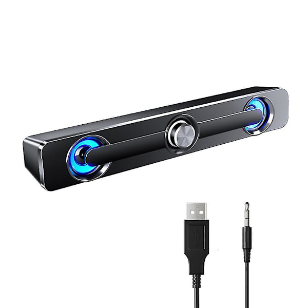 V-111 Computerhøjttaler USB-kablet Kraftfuld Bar Stereo Subwoofer Bas Højttaler Surround Sound Box Til PC Laptop Telefon MP3 MP4