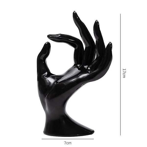Mannequin Hand PVC Smyckesställ Kvinnlig Mannequin Hand Smycken Svart Hand Smycken Display Stativ Ok Forma Hand Ringhållare För Dis