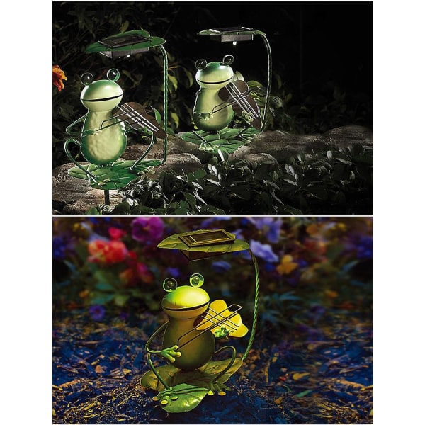 Frog Ornament Light Solar Garden Plug-in Light Frog Iron Light Spring Lights