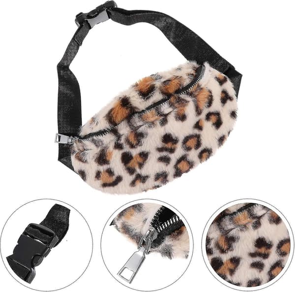 Gepard Fanny Pack Leopard Barn Flickor Boho För Flickor Pack -1pc Leopard Design Barn Midjeväskor Plysch Bröstväska