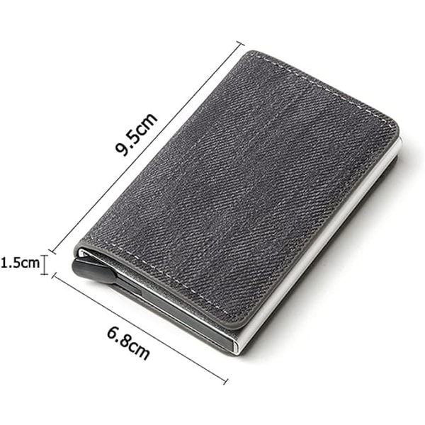 Money Clip Mini Slim Varkaudenesto Kytkin Single Box Miesten Lompakon korttikotelo Denim Business Pop-up metallinen ID- case (väri: harmaa)