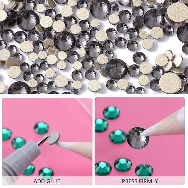 Grønne Krystall Flatback Grønne Rhinestones Spiker