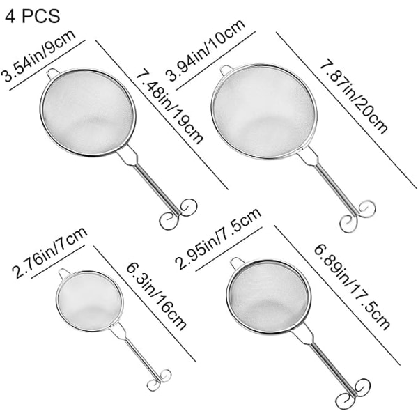 4 kpl teesiivilää, korroosionkestäviä teesihtejä, monitoimisia teesuodattimia ruoanlaittoon