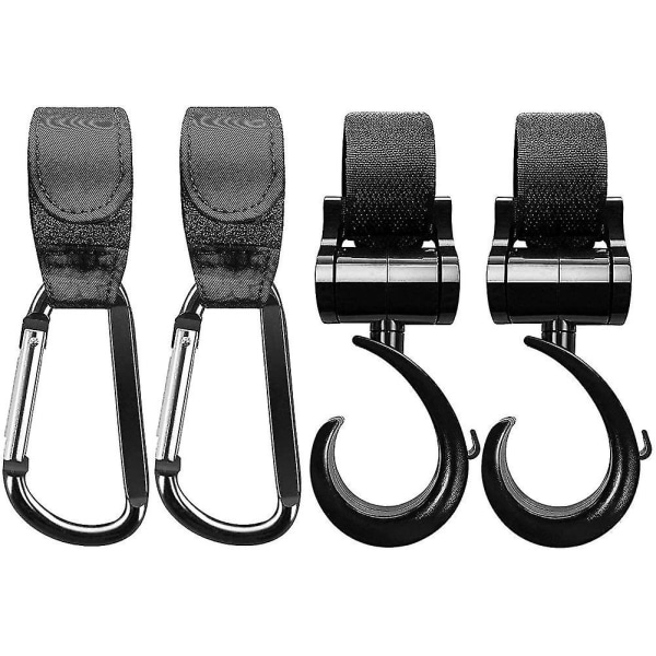 4 stycken barnvagnskrokar Buggy Hooks Väska Krokar Fäst dina shoppingkassar säkert