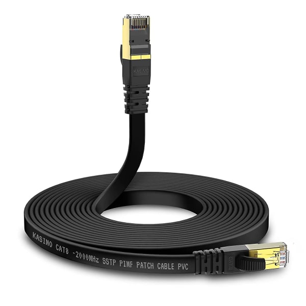 Platt Cat 8 Ethernet-kabel 3m Internet Lan-kabel 40gbps 2000mhz Hög hastighet Nätverk Patch-kabel Sstp Ethernet-sladd med Rj45 Guld Pl