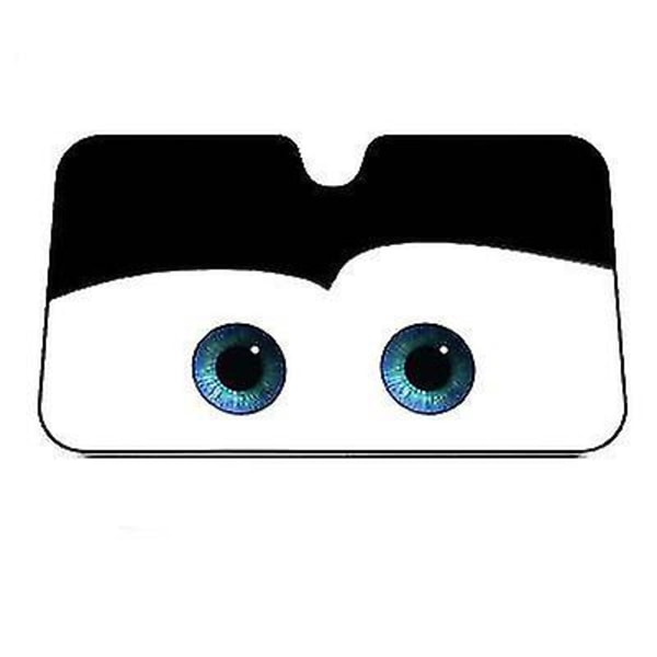 Bilsolskjerm Funny Car Eyes Solskjerm for bilfrontrute Slitasjebestandig svart tape Sammenleggbar 130*70cm (svart)