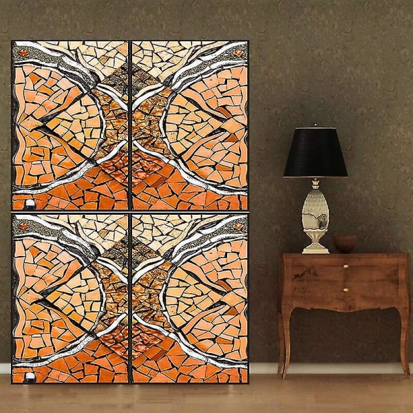 Fönsterfilm i Anpassad Storlek, Färgat Glas, Frostat Mosaik, Solfångare, Färgtryck, Statisk Fästning, Dekal för Heminredning
