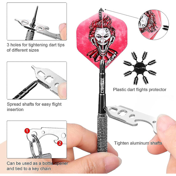 Piao 12g Mjuka Spets Dart 12-pack Med 4 Färger Tjocka Aluminium Skaft+100 Spetsar+Verktyg+16 Fjädrar+16 Skydd, Lätta Plast Dart
