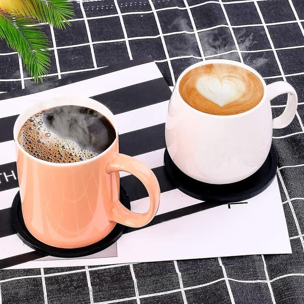 Sæt med 6 Sorte Silikon Underkopper til Glas, Drikkekopper, Kaffe Krus, Flasker, Dåser