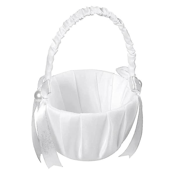 2-pack Bröllops Satinblomkorg, rosett Fest Rosblomkorg