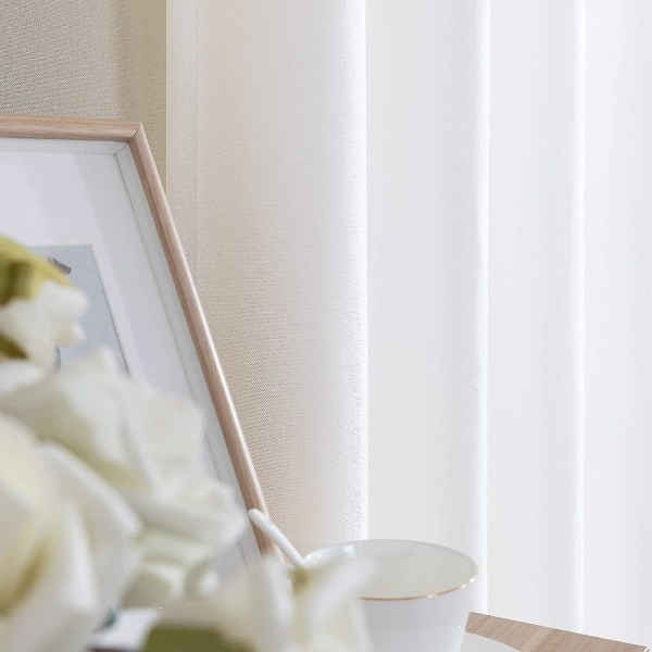 Linenstrukturerade ljusfiltergardiner, termiskt isolerade fönsterbehandlingssats