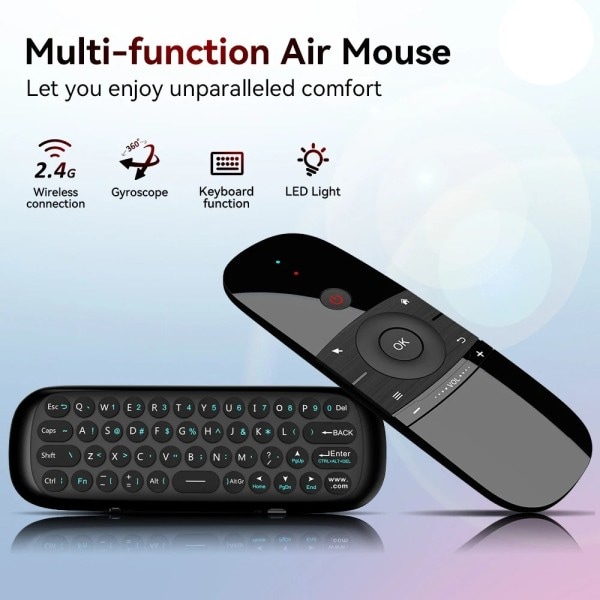 Luftmus 2.4G Trådlöst Tangentbord Fjärrkontroll IR Fjärrkontrollinlärning 6-axlig Rörelseavkänning för Smart TV Android TV Box PC