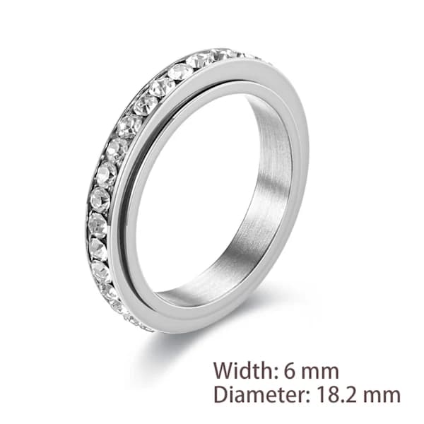 Roterbar stressreducerende ring, sølv, 18,2 mm silver