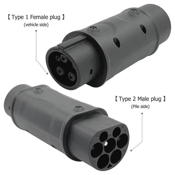 Adapter Iec 62196 2 Till J1772 Typ 1 Elektrisk laddning Fordonsladdare Ena sidans kontakt Charing S