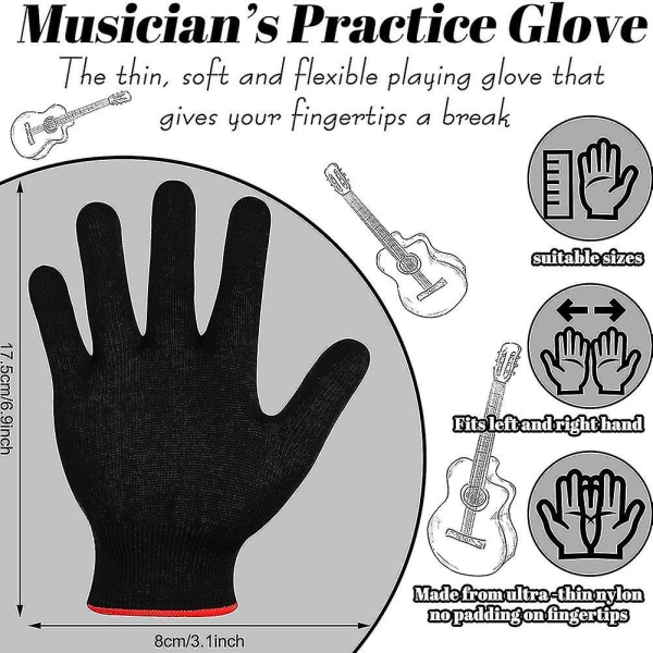 100 par gitarrhandskar svart bashandske för män Kvinnor Musiker  Gitarrspelare Finger Hand Prote 52b3 | Fyndiq