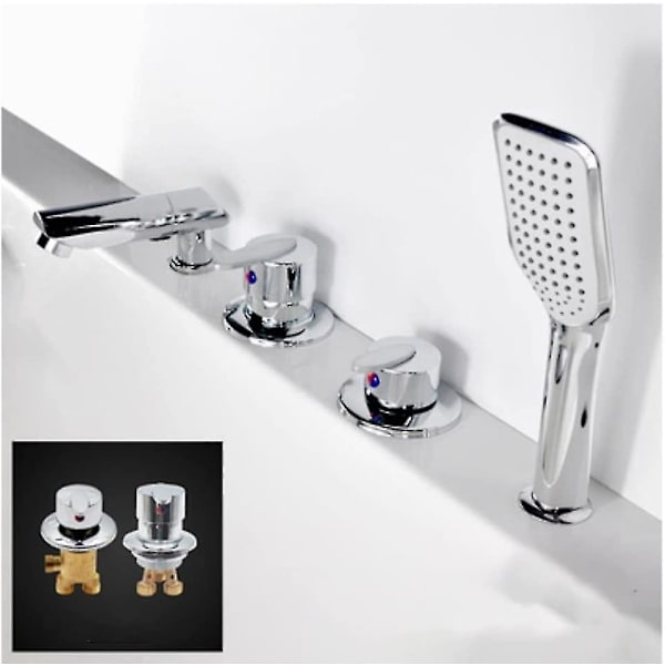 Cisea Duschdelare Tvådelad Varm Och Kallt Vatten Kran Eller Väg Diverter Mixer Badrum Dusch