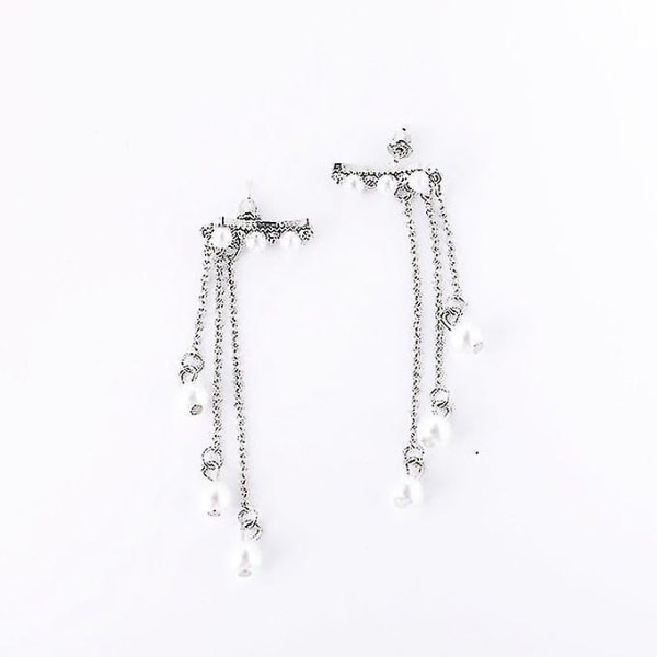Lang koreansk stil dusk Pearl Stud Wild øredobber Lange perleøreringer