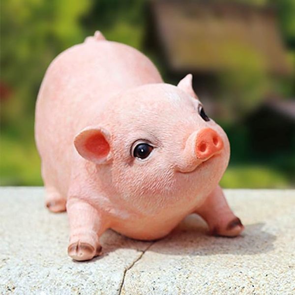 Dyrehave Nisser Statue Sød Gris Sjov Udendørs Skulptur Harpiks Plæne Prydgenstande Indendørs Udendørs Figurer Til Have Og Hus (Cut Pig)