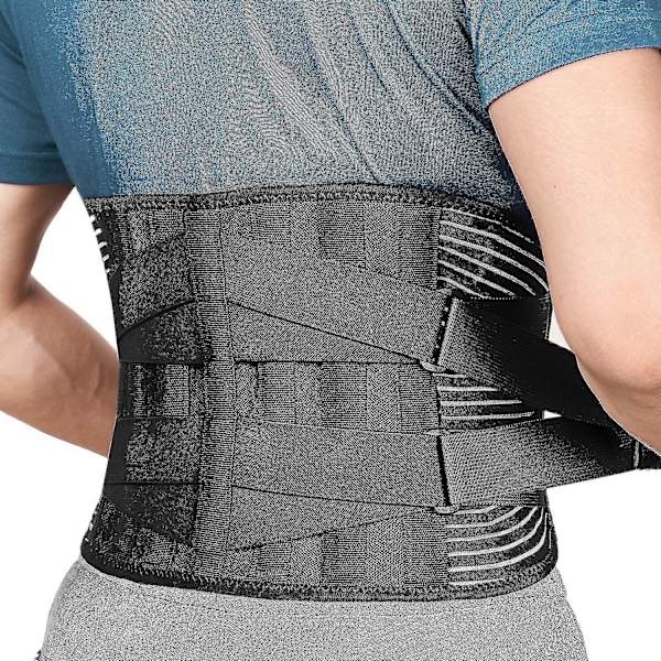 Elastiskt dubbelt kompressionsbälte Fitness Mesh Andningsbar Sport Midjestöd Styrka Stöd Tyngdlyftningsbälte - För män/kvinnor
