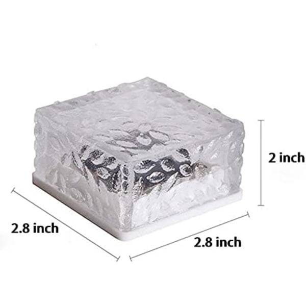 Solcelled Utelys Isbiter for Hagedekorasjon, 2.8 ”x 2.8” Frostet Akryl Stein Vanntette Solcelle Landskapslys for Bordhage Hage Patio