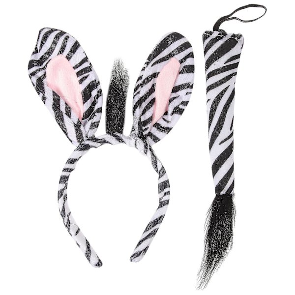 Barnkläder Djur Svans Djungel Hårband Zebra Kostym Tillbehör Djur Cosplay Kostym