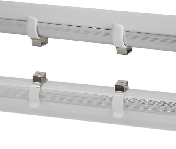 12 stk T8 U-klips holderbrakett 1,3\"x0,79\"x0,35\" rustfritt stål for montering av LED-lysrør erstatning