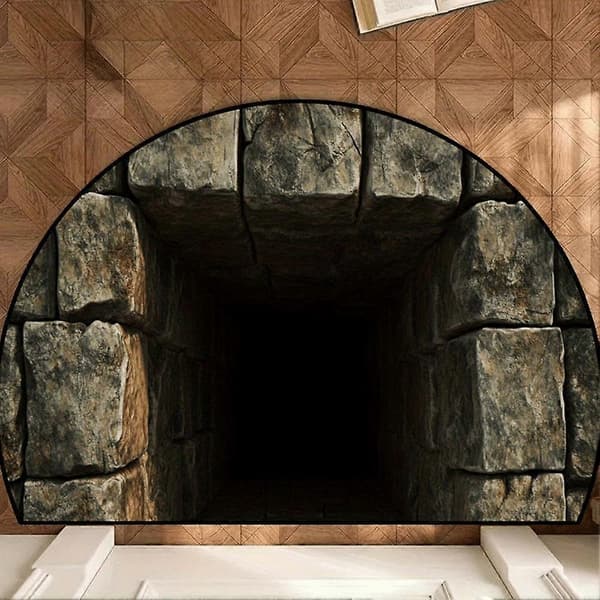 3D Stereoskopisk Illusjon Halvsirkel Gulvmatte Krystallteppe Fløyel W0F6 E 40*60cm