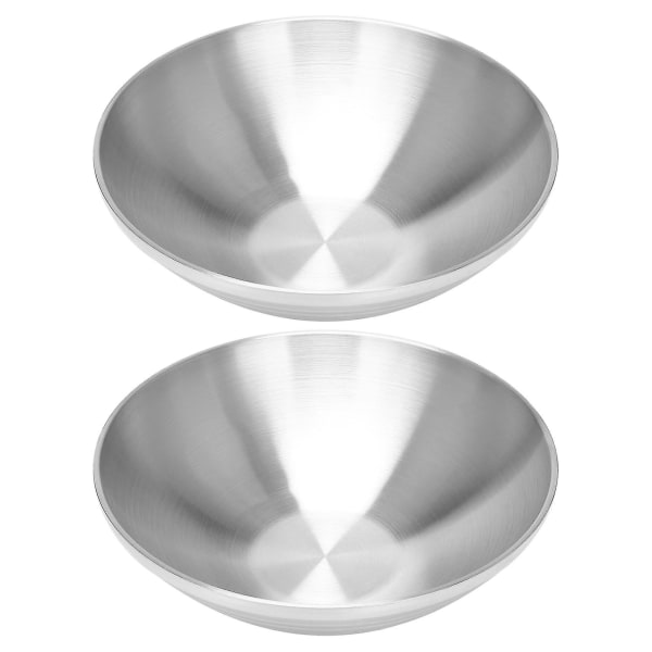 2-delt dobbeltlags Ramen nudelsuppeskål 304 mindre stålskål for Pho-pastasalat (9,5-tommers)