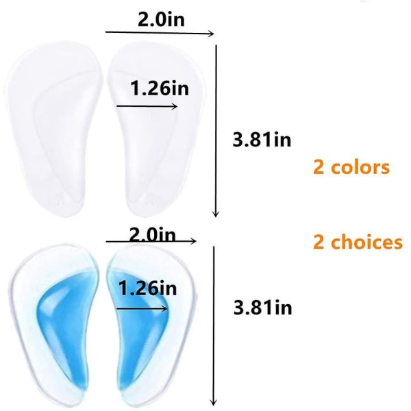 3 par fotvalvsstöd Platt fotvalvsstöd Set Plantar fasciit Platt fotkudde Inlägg Höga valv